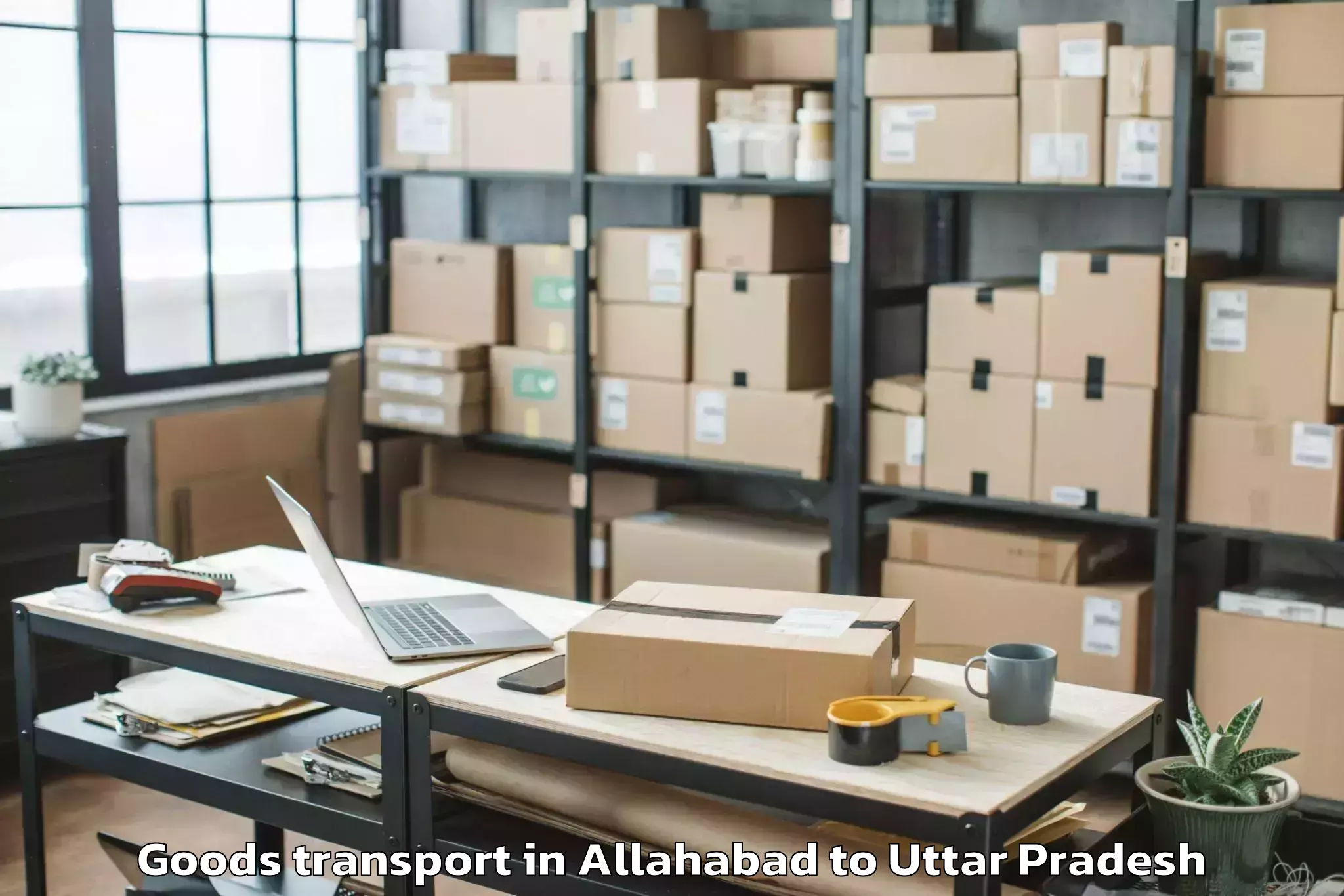 Trusted Allahabad to Bajna Goods Transport